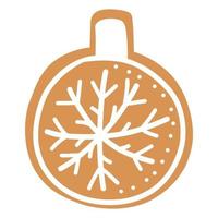 pan de jengibre de navidad vectorial en forma de un juguete de árbol de navidad sobre un fondo blanco. vector