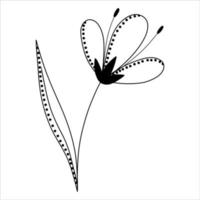 vector illustration of a snowdrop with a doodle-style ornament, on a white background.