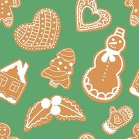 seamless endless vector pattern of Christmas gingerbread.