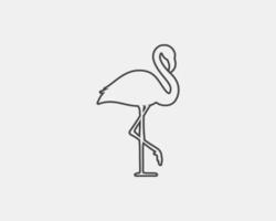 flamingo outline vector silhouette