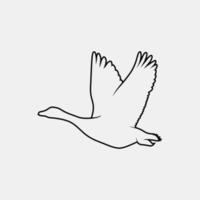 Goose outline vector silhouette