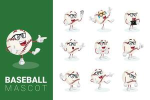 Cartoon baseball mascot vector illustration of a cute baseball character mascot