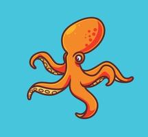 cute octopus idle. isolated cartoon animal nature illustration. Flat Style Sticker Icon Design Premium Logo vector. Mascot Character vector