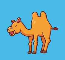 linda joroba de camello. ilustración animal de dibujos animados aislados. vector de logotipo premium de diseño de icono de etiqueta de estilo plano. personaje mascota