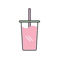 DRINK ICON IN A GLASS WITH STRAW vector