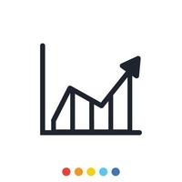 gráfico de negocios de icono o diagrama de gráfico. vector