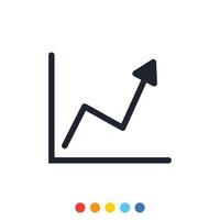 Icon business graph or chart diagram. vector