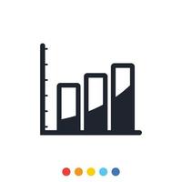 Icon business graph or chart diagram. vector