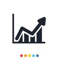 gráfico de negocios de icono o diagrama de gráfico. vector