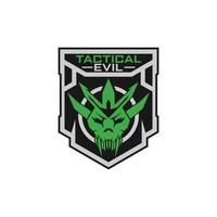 Tactical evil logo design template for military tactical armory company vector