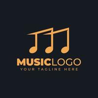 vector de logotipo de música, icono de símbolo de logotipo de estilo minimalista y elegante