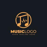 vector de logotipo de música, icono de símbolo de logotipo de estilo minimalista y elegante