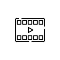 vídeo, reproducción, película, reproductor, plantilla de logotipo de ilustración de vector de icono de línea de puntos de película. adecuado para muchos propósitos.