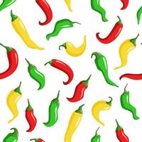Seamless pattern of multicolored hot chili peppers. Vector illustration
