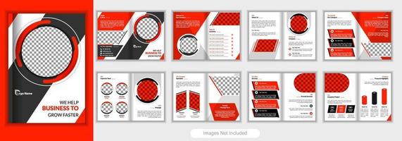 Company profile brochure template layout design, 16 page corporate brochure template, minimal multipage business brochure template design, annual report, Trendy minimalist flat geometric design. vector