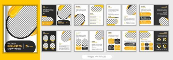 Company profile brochure template layout design, 16 page corporate brochure template, minimal multipage business brochure template design, annual report, Trendy minimalist flat geometric design.