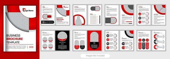 Company profile brochure template layout design, 16 page corporate brochure template, minimal multipage business brochure template design, annual report, Trendy minimalist flat geometric design. vector