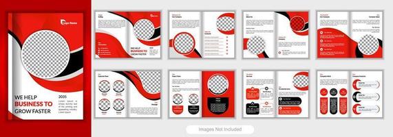 Company profile brochure template layout design, 16 page corporate brochure template, minimal multipage business brochure template design, annual report, Trendy minimalist flat geometric design. vector