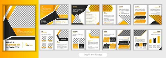 Company profile brochure template layout design, 16 page corporate brochure template, minimal multipage business brochure template design, annual report, Trendy minimalist flat geometric design. vector