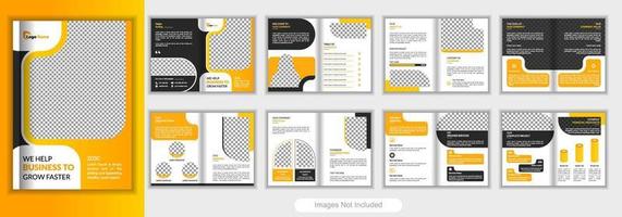 Company profile brochure template layout design, 16 page corporate brochure template, minimal multipage business brochure template design, annual report, Trendy minimalist flat geometric design. vector