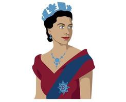 Queen Elizabeth Young Portrait British United Kingdom 1926 2022 National Europe Country Vector Illustration Abstract Design