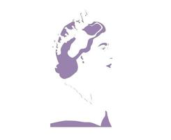 Queen Elizabeth Face Portrait British United Kingdom 1926 2022 National Europe Country Vector Illustration Abstract Design Purple