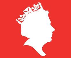 Elizabeth Face Portrait Queen British United Kingdom 1926 2022 National Europe Country Vector Illustration Abstract Design Red And White