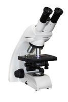 Microscope isolated on white background photo