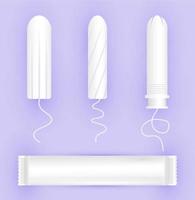 Feminine tampons icon. Woman menstrual care. Illustration of feminine hygiene products in a flat style. vector
