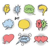 Set of speech bubbles in retro style on a white background. Vector icon bubble icon. Comic speech.