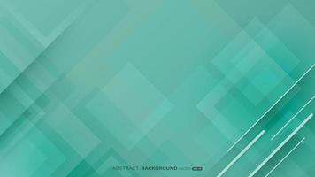 Geometric green abstract background. Composition of square shapes overlap vector