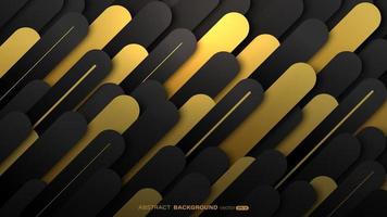 Abstract background decorate with diagonal black and gold geometric shapes overlapping vector