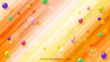 Abstract geometric diagonal color shape with colorful balls background. Flowing geometry composition vector