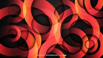 Colorful gradient circle shapes overlap on abstract black background vector