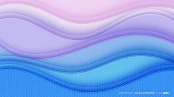 forma de onda azul y púrpura con fondo abstracto de patrón de puntos vector