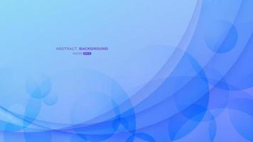 Abstract line curve and circle shape overlap on blue gradient background vector