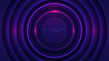 Abstract geometric background with dark blue circle shapes and rings light effect vector