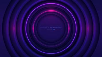 Abstract geometric background with dark blue circle shapes and rings light effect vector