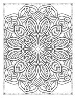 Interior of a coloring page.  Black and white mandala for coloring pages interior. Decoration mandala ornament design set vector. Vintage mandala pattern vector. vector