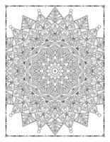 Interior of a coloring page.  Black and white mandala for coloring pages interior. Decoration mandala ornament design set vector. Vintage mandala pattern vector. vector