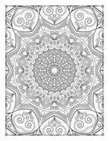 Interior of a coloring page.  Black and white mandala for coloring pages interior. Decoration mandala ornament design set vector. Vintage mandala pattern vector. vector