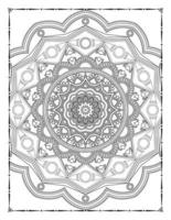 Interior of a coloring page.  Black and white mandala for coloring pages interior. Decoration mandala ornament design set vector. Vintage mandala pattern vector. vector