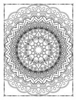 Interior of a coloring page.  Black and white mandala for coloring pages interior. Decoration mandala ornament design set vector. Vintage mandala pattern vector. vector