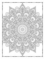 Interior of a coloring page.  Black and white mandala for coloring pages interior. Decoration mandala ornament design set vector. Vintage mandala pattern vector. vector