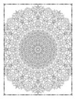 Interior of a coloring page.  Black and white mandala for coloring pages interior. Decoration mandala ornament design set vector. Vintage mandala pattern vector. vector