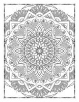 mandala en blanco y negro para colorear páginas interiores. interior de una página para colorear. arte de línea de mandala de fideos. decoración mandala ornamento diseño conjunto vector. vector