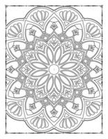 Interior of a coloring page.  Black and white mandala for coloring pages interior. Decoration mandala ornament design set vector. Vintage mandala pattern vector. vector