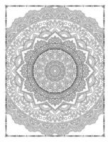 Interior of a coloring page.  Black and white mandala for coloring pages interior. Decoration mandala ornament design set vector. Vintage mandala pattern vector. vector