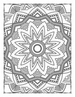 interior de una página para colorear. mandala en blanco y negro para colorear páginas interiores. decoración mandala ornamento diseño conjunto vector. vector de patrón de mandala vintage.