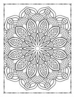 Interior of a coloring page.  Black and white mandala for coloring pages interior. Decoration mandala ornament design set vector. Vintage mandala pattern vector. vector